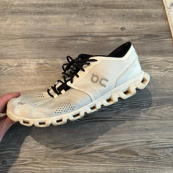 On Men's Cloud X 2.0 White Black Running Shoe - Size 12.5 - Picture 2 of 11